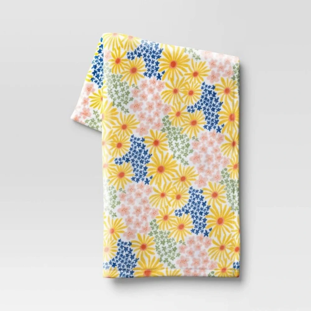 Room Essentials Printed Plush Floral Easter Throw Blanket